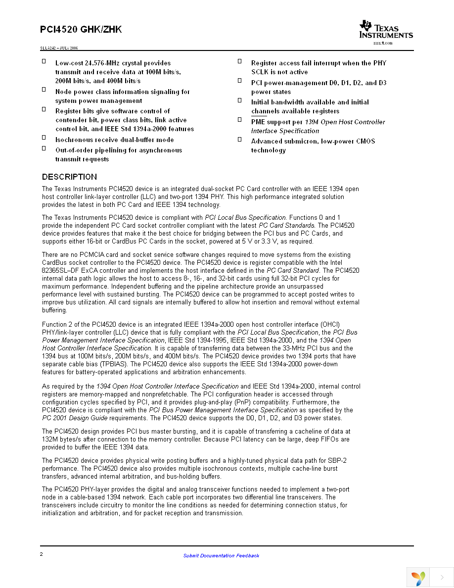 PCI4520GHK Page 2