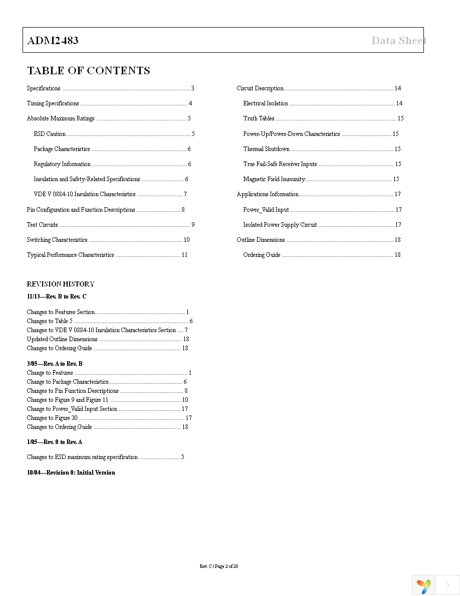 ADM2483BRWZ-REEL Page 2