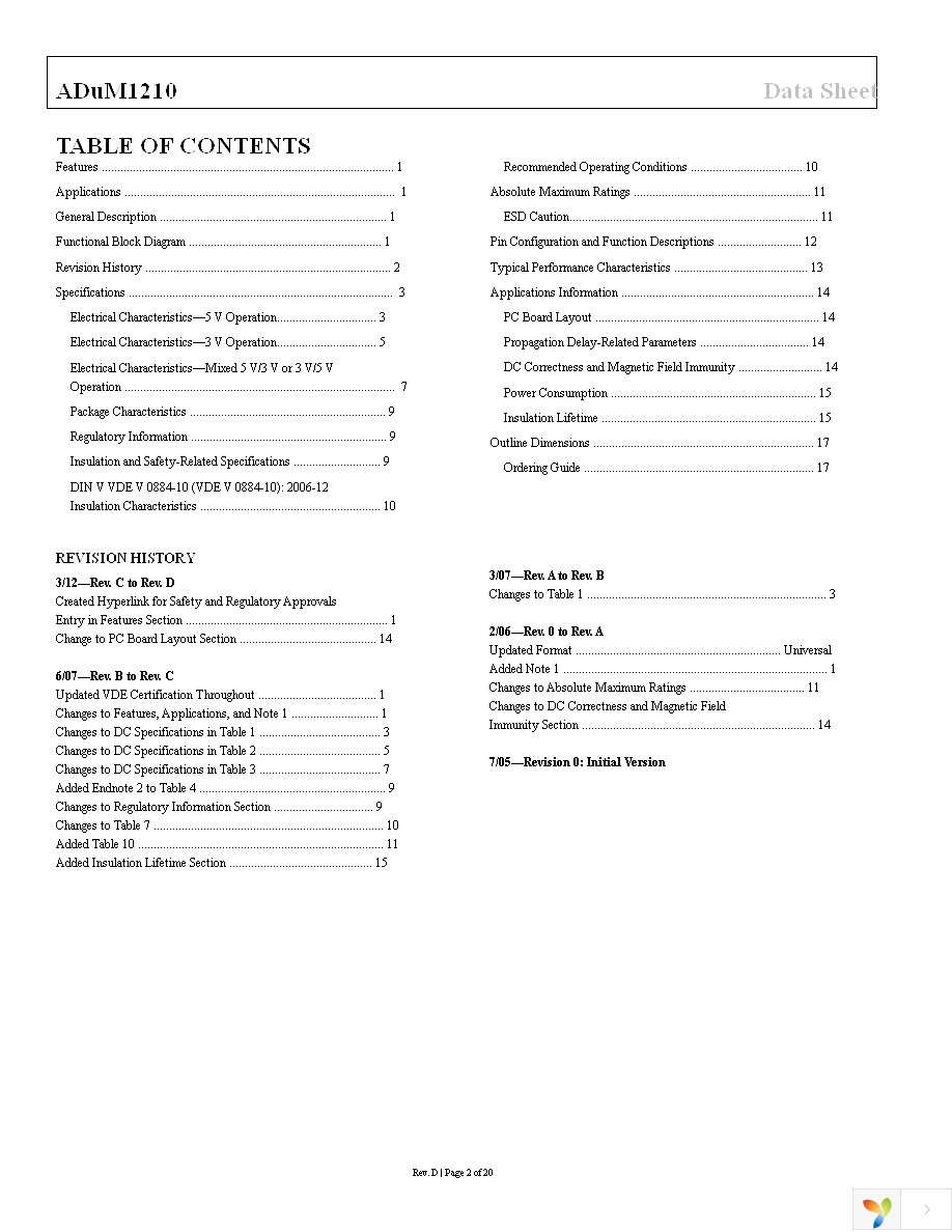 ADUM1210BRZ-RL7 Page 2