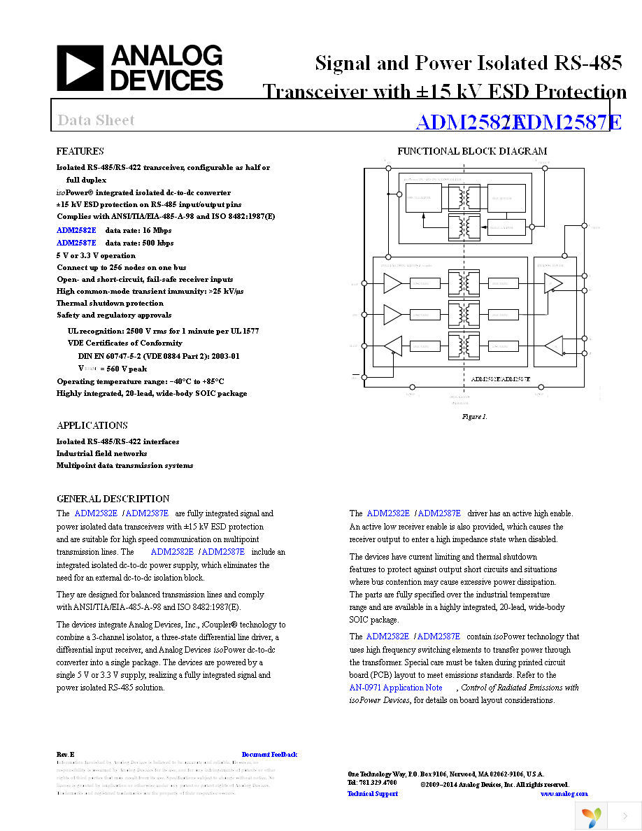 ADM2587EBRWZ-REEL7 Page 1