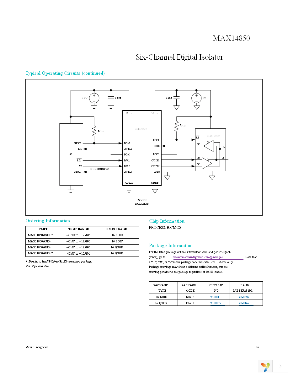 MAX14850ASE+ Page 16