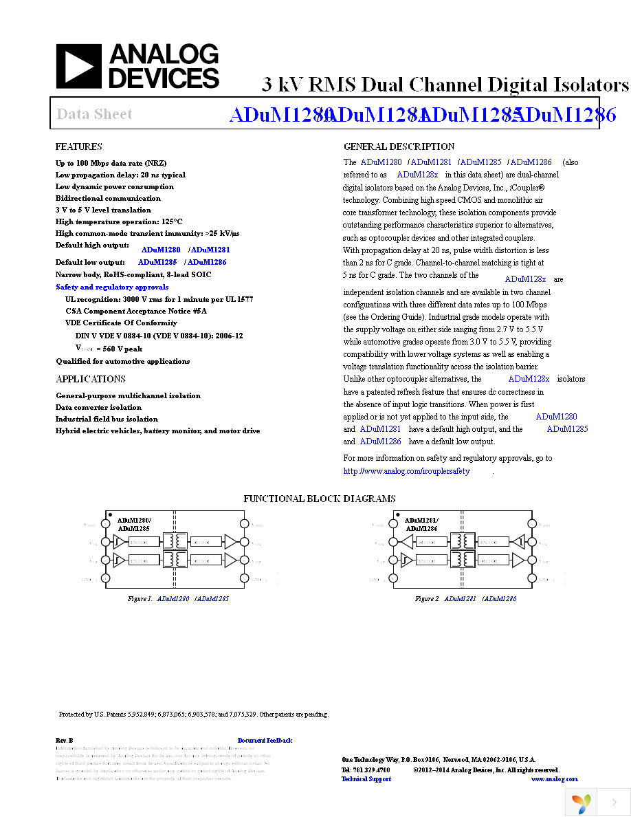 ADUM1280CRZ Page 1