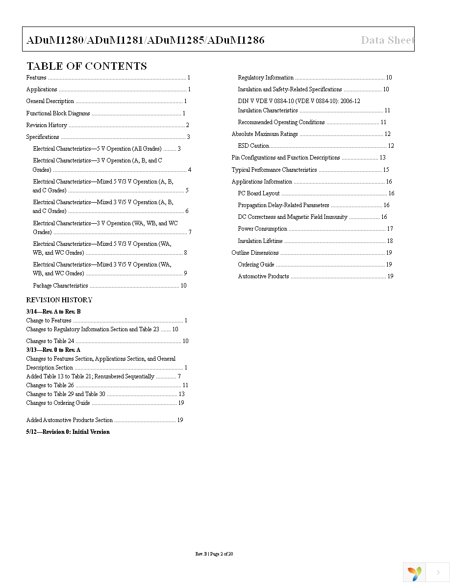 ADUM1280CRZ Page 2