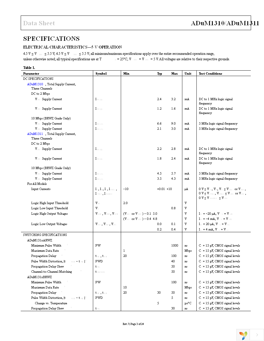 ADUM1310ARWZ Page 3