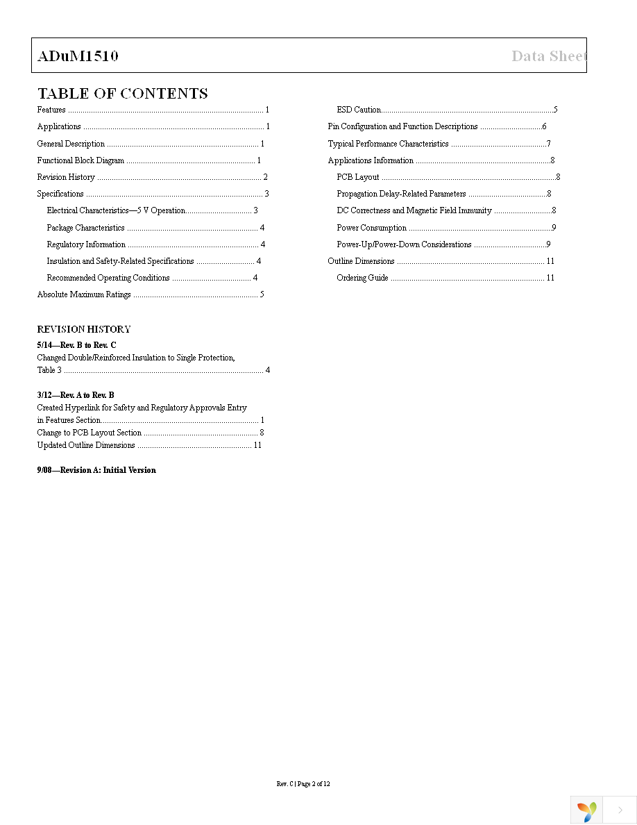 ADUM1510BRWZ Page 2