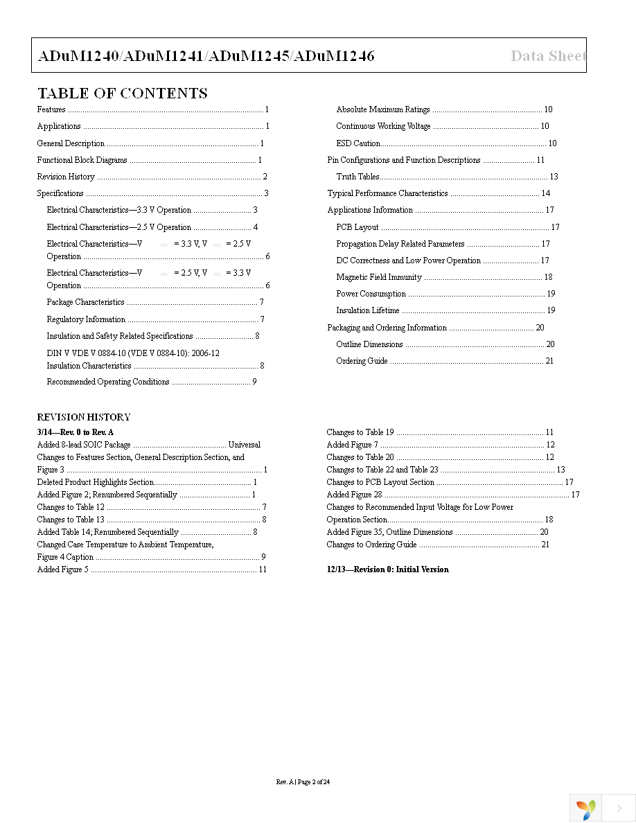 ADUM1246ARZ Page 2