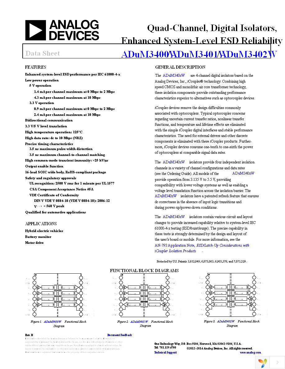 ADUM3400WBRWZ Page 1