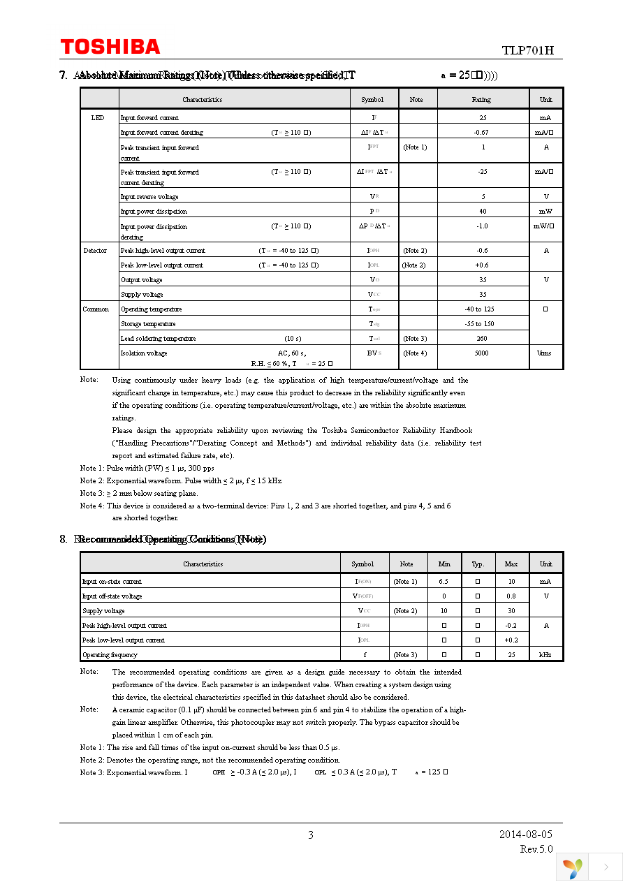 TLP701H(F) Page 3