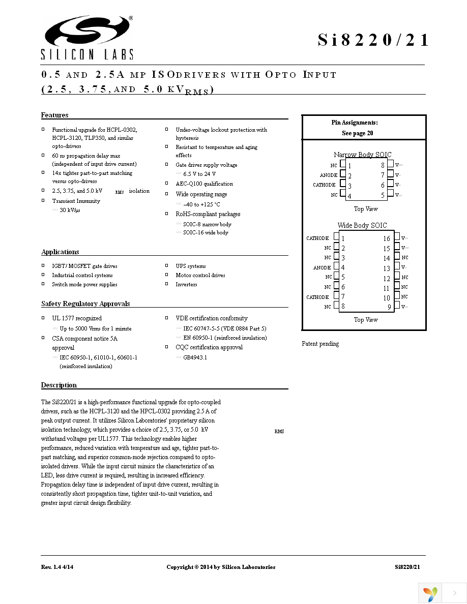 SI8220DB-D-IS Page 1