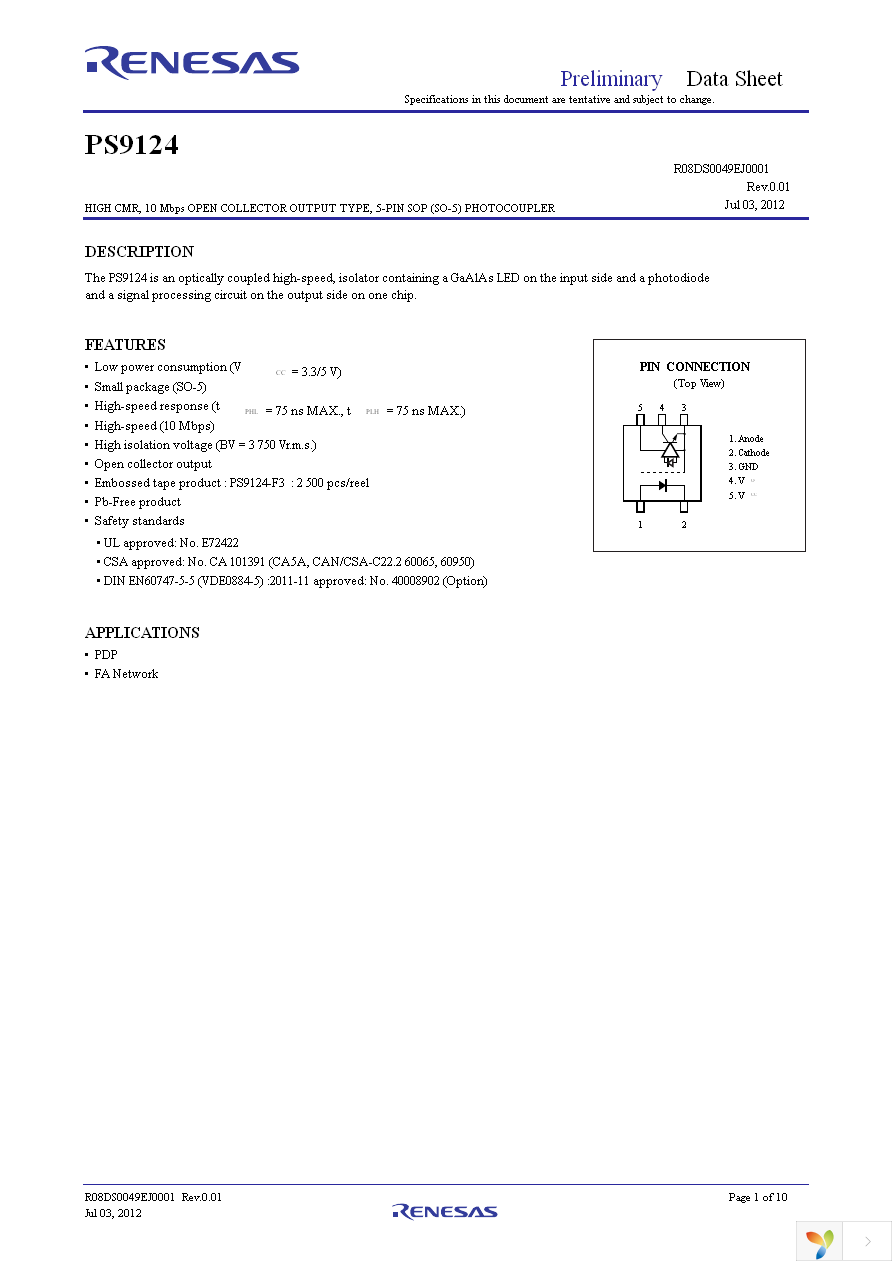 PS9124-V-F3-AX Page 1