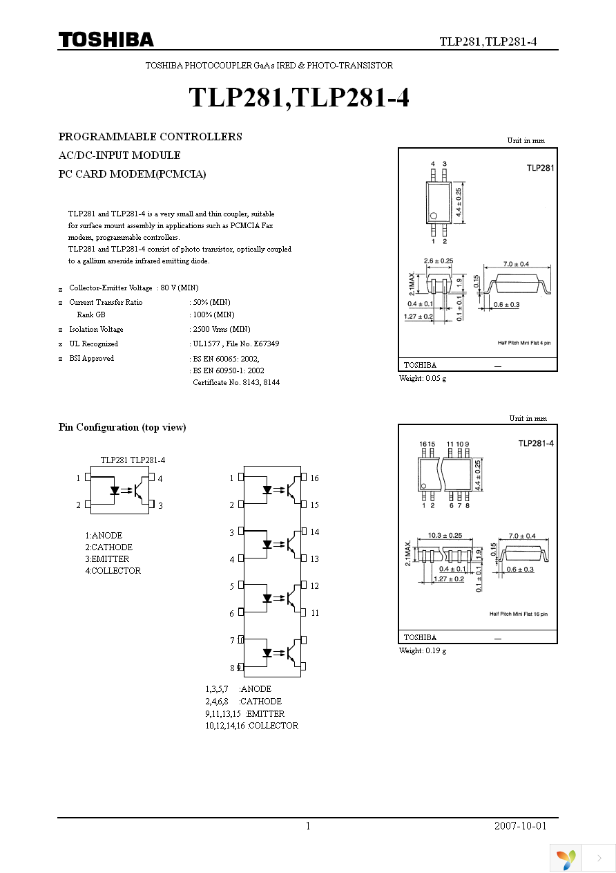 TLP281-4(GB,TP,J,F) Page 1