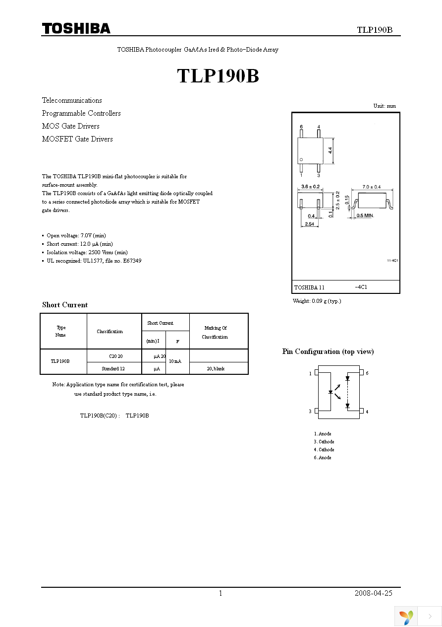 TLP190B(U,C,F) Page 1