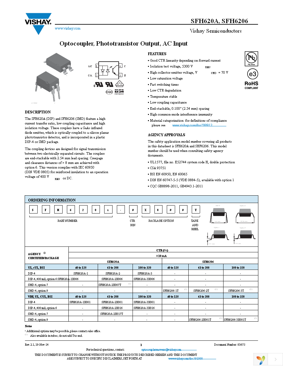 SFH6206-2T Page 1