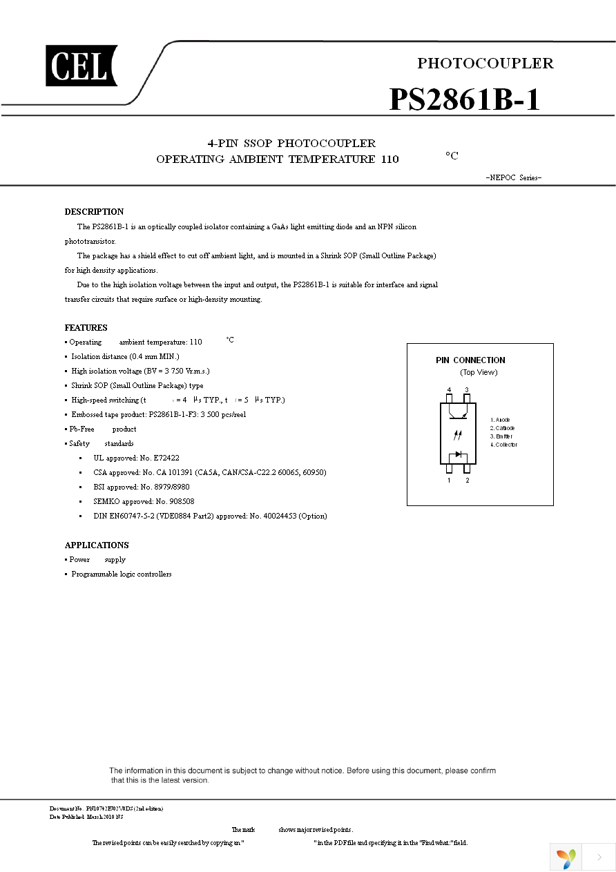 PS2861B-1Y-A Page 1