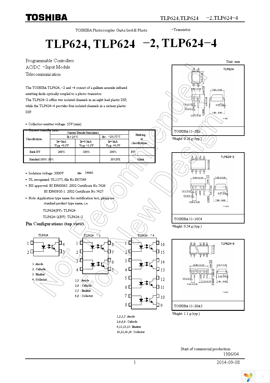 TLP624(BV-TP1,F) Page 1