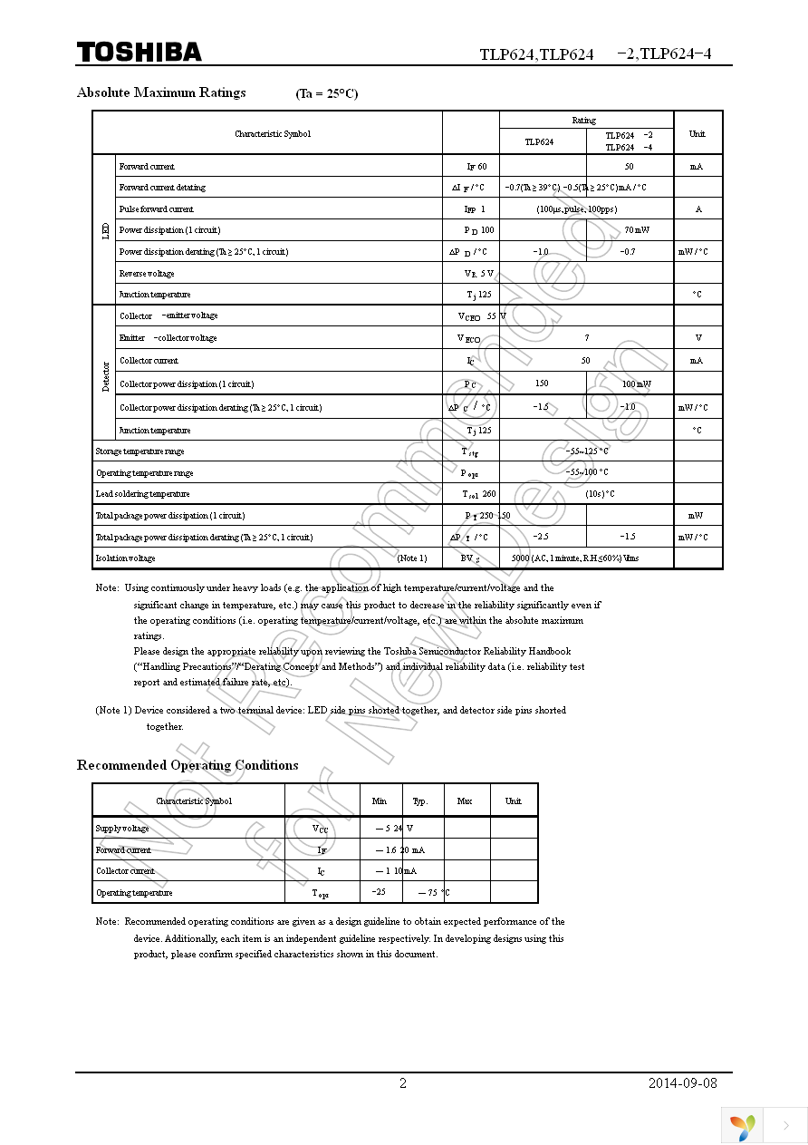 TLP624(BV-TP1,F) Page 2