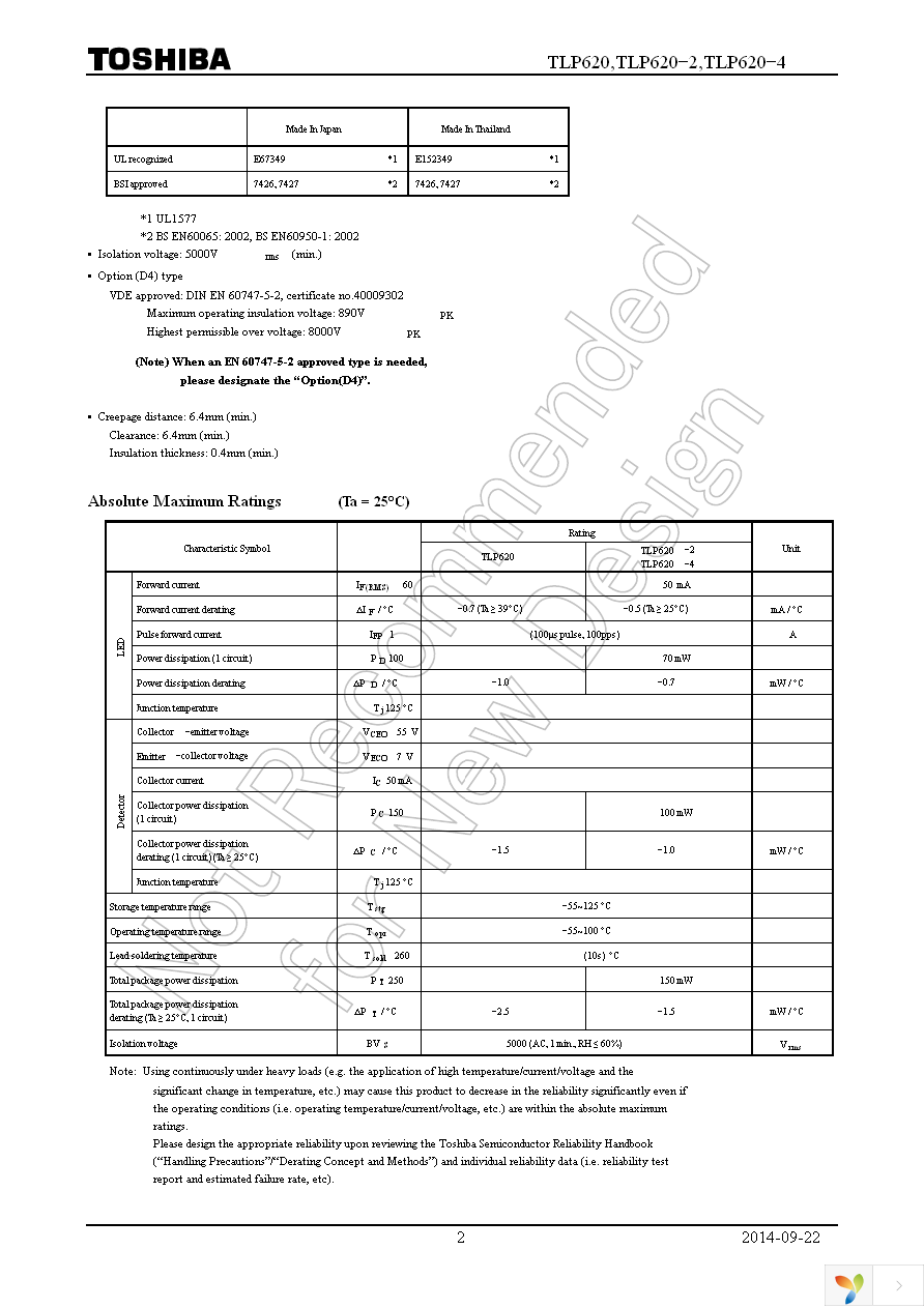 TLP620-4(GB-LF1,F) Page 2