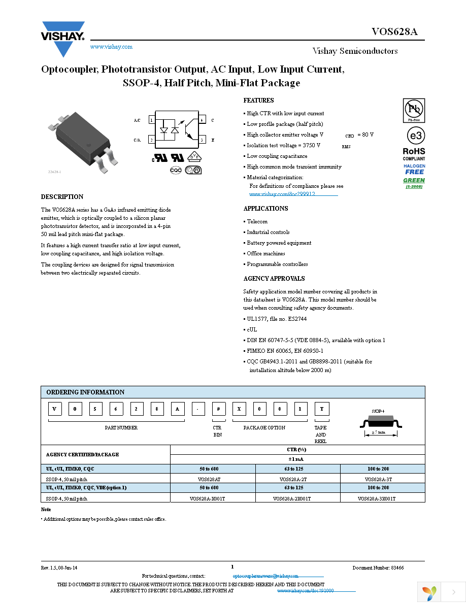 VOS628AT Page 1