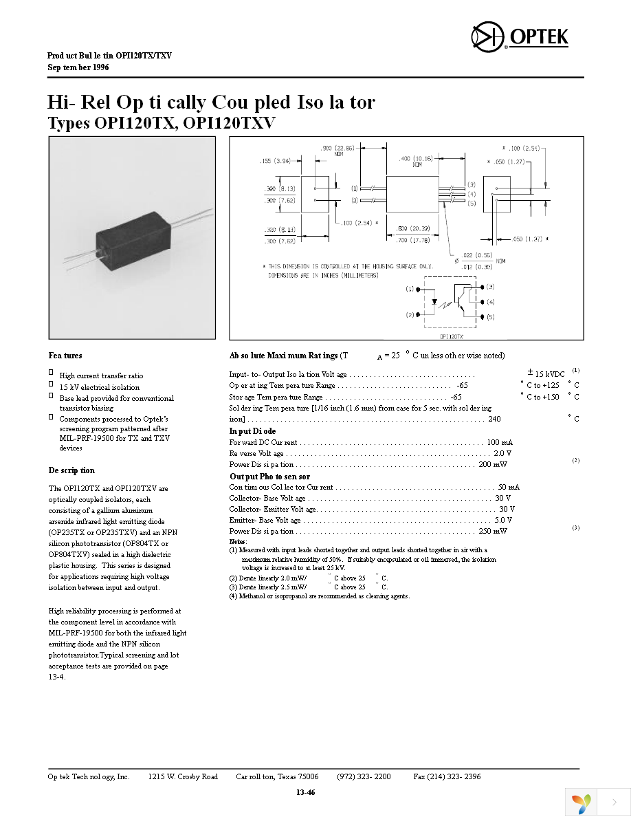 OPI120TX Page 1