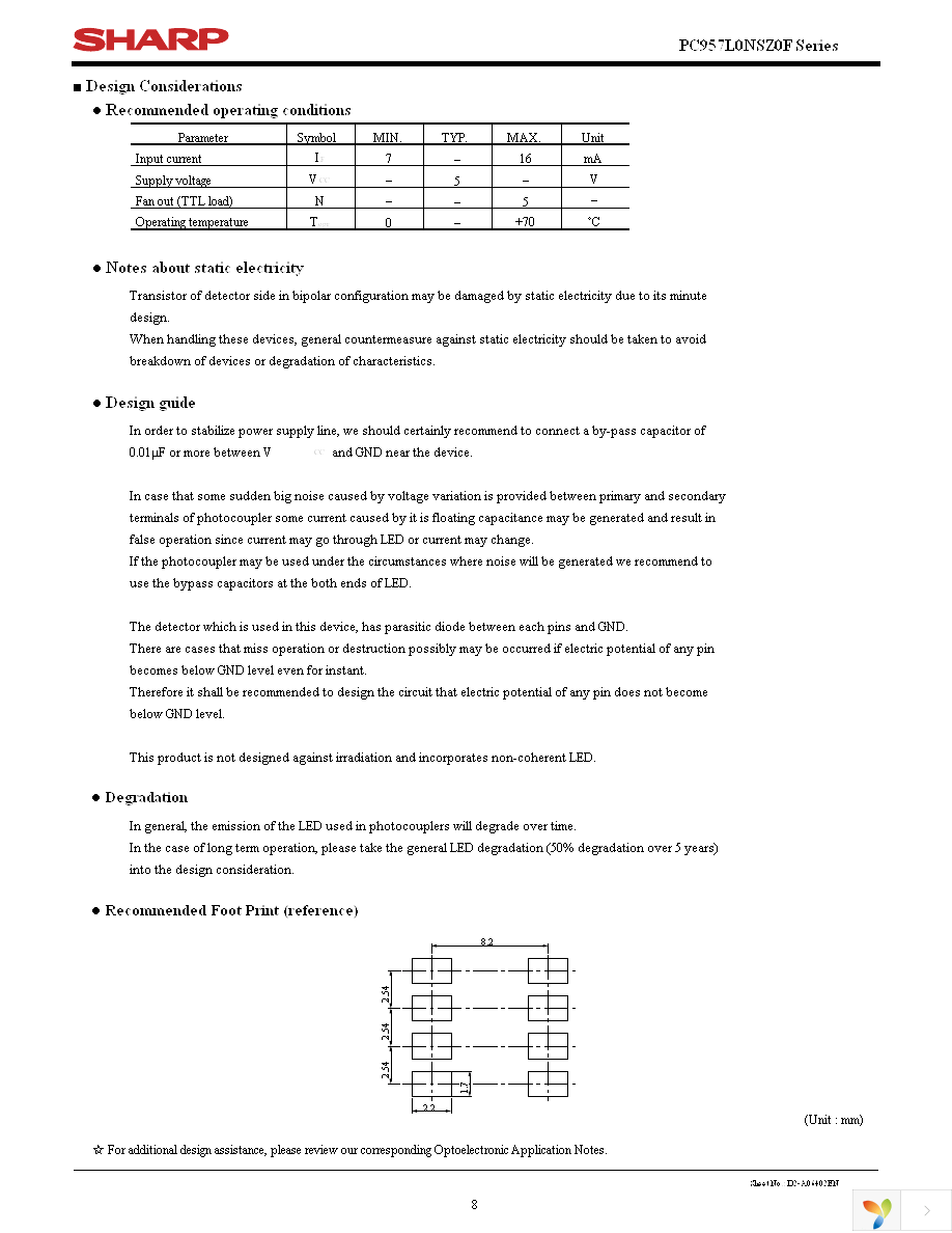 PC957L0NSZ0F Page 8