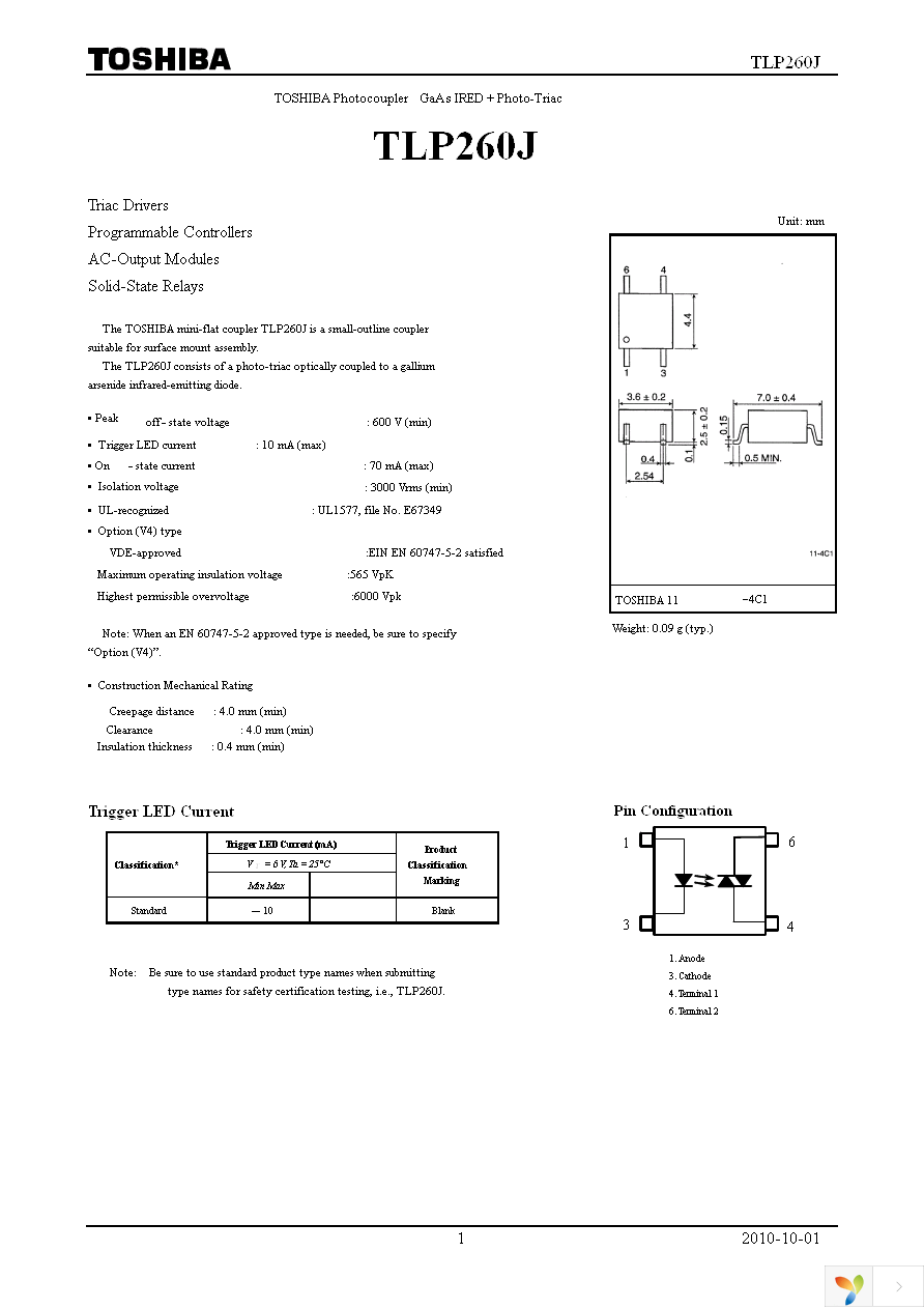 TLP260J(TPR,PF) Page 1