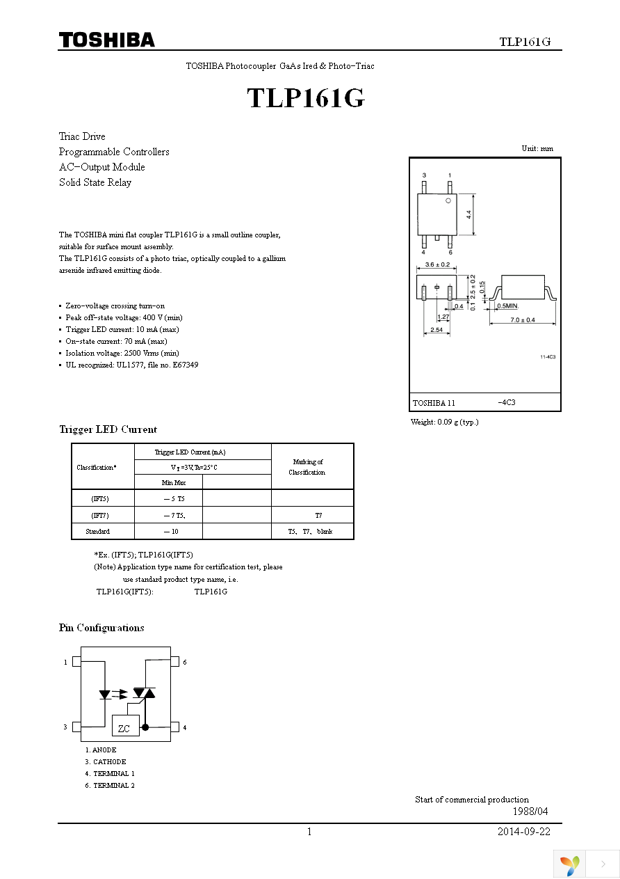 TLP161G(TPR,U,C,F) Page 1