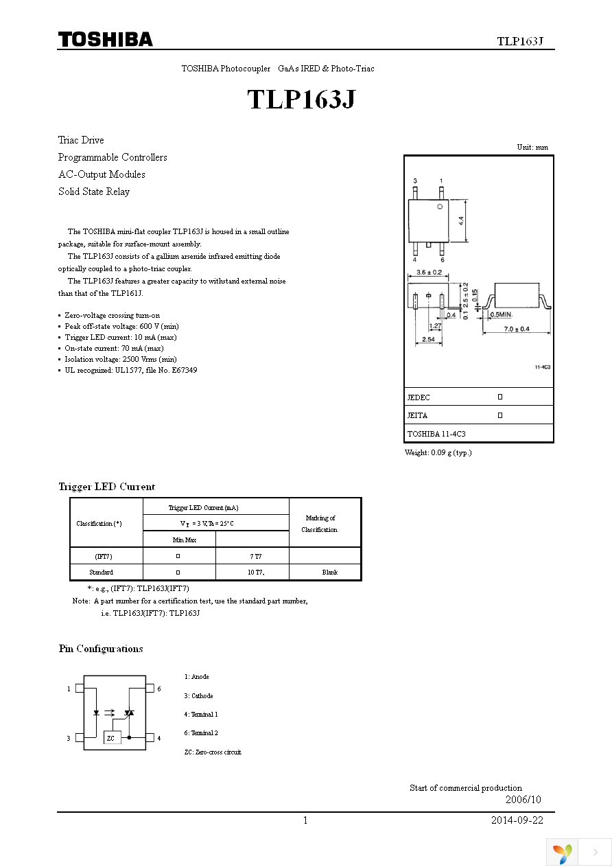 TLP163J(TPR,U,C,F) Page 1