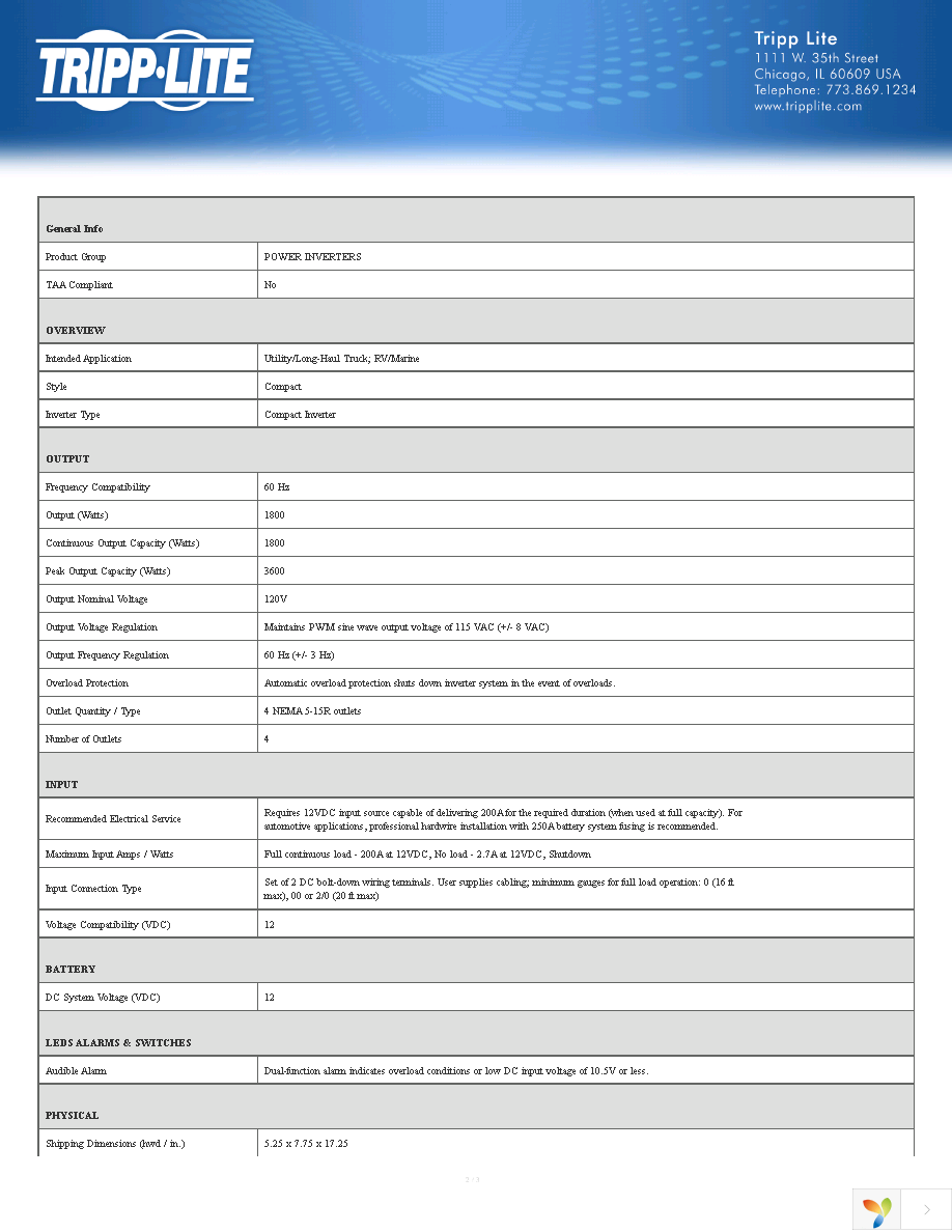 PV1800HF Page 2