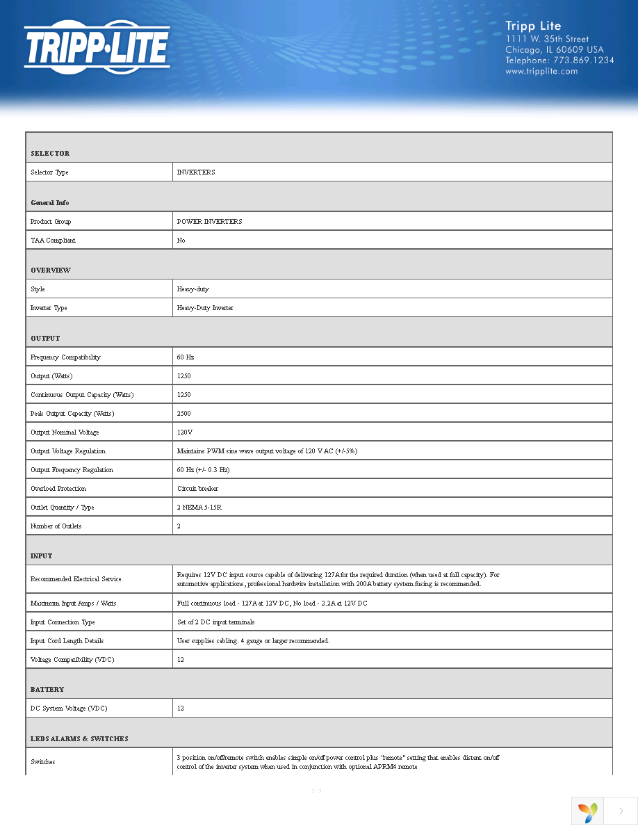 PV1250FC Page 2