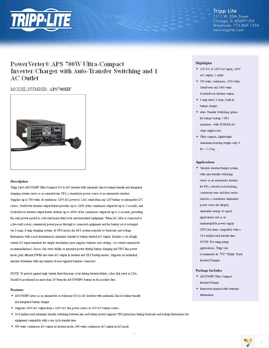 APS700HF Page 1