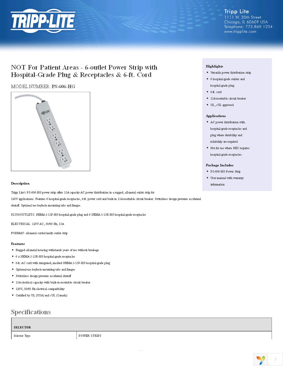 PS-606-HG Page 1