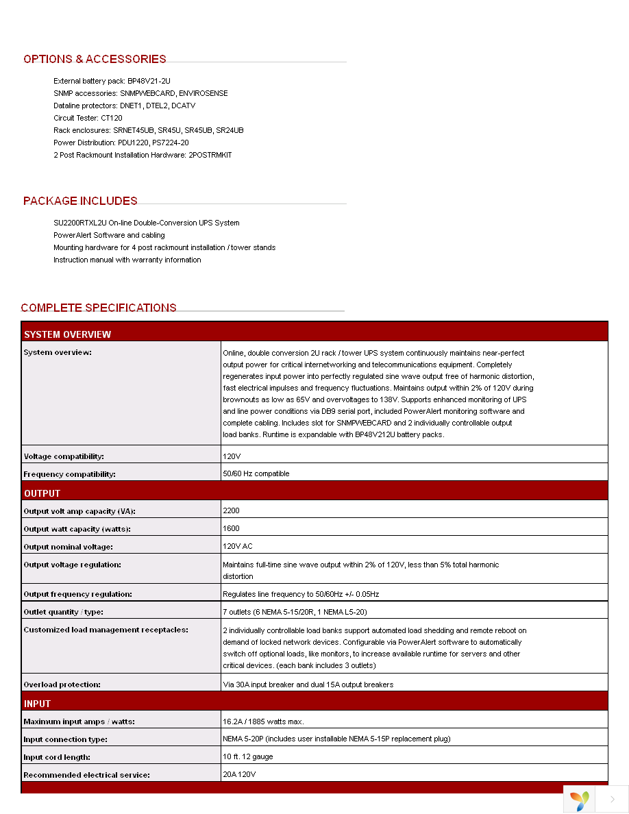 SU2200RTXL2UA Page 2