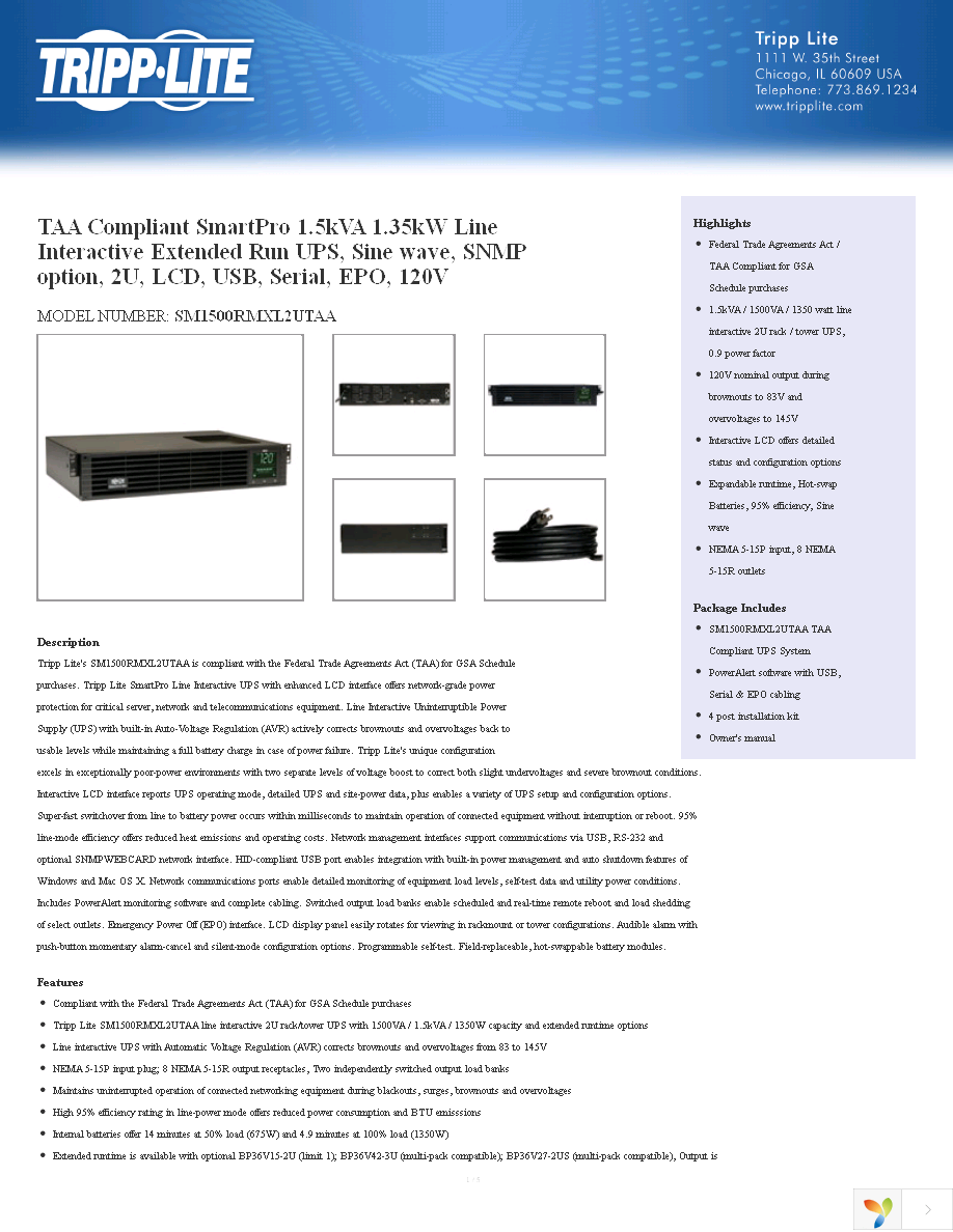 SM1500RMXL2UTAA Page 1