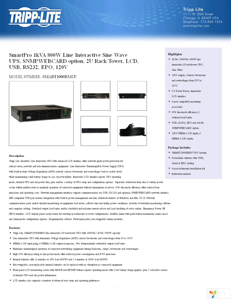 SMART1000RM2U Page 1