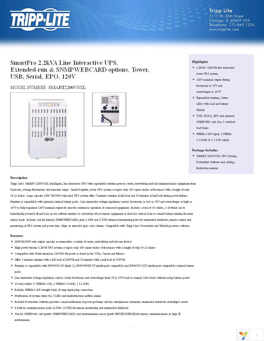 SMART2200VSXL Page 1