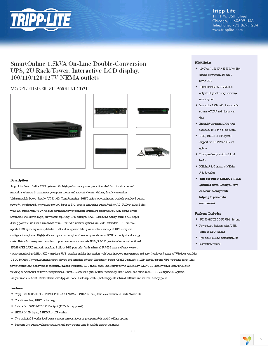 SU1500RTXLCD2U Page 1