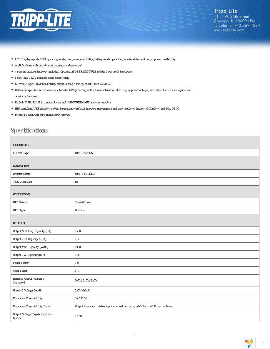 SU1500RTXL2UN Page 2