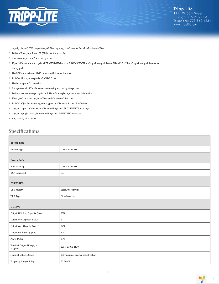 SMX5000XLRT3U Page 2