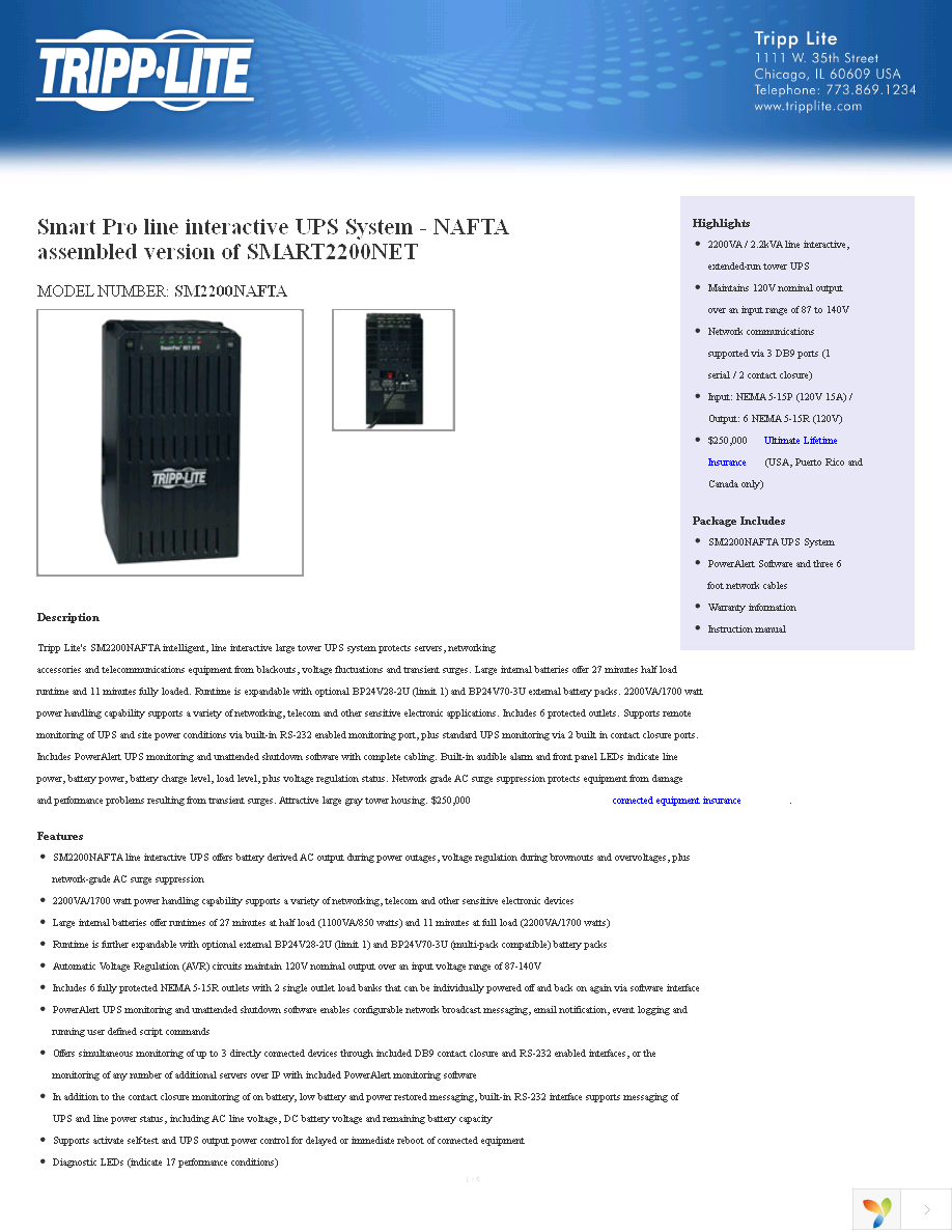 SM2200NAFTA Page 1