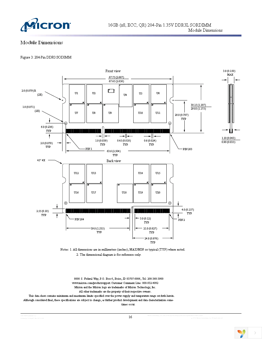 MT36KSS2G72RHZ-1G6E1 Page 16