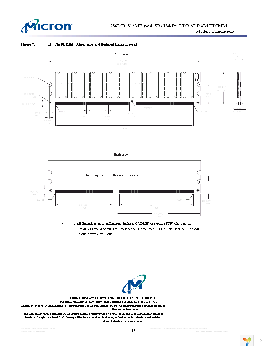 MT8VDDT3264AG-40BG6 Page 15