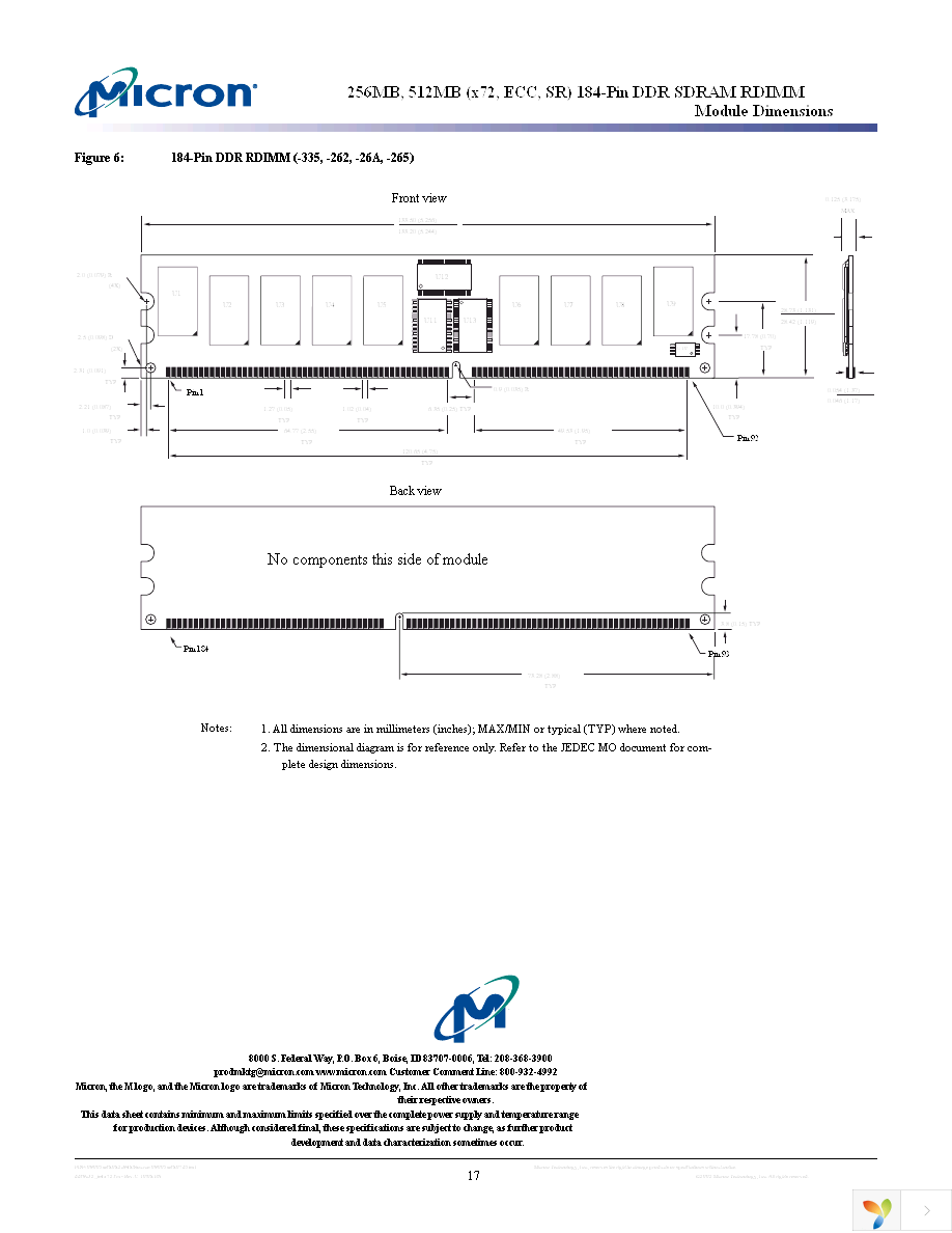 MT9VDDF3272Y-40BG3 Page 17