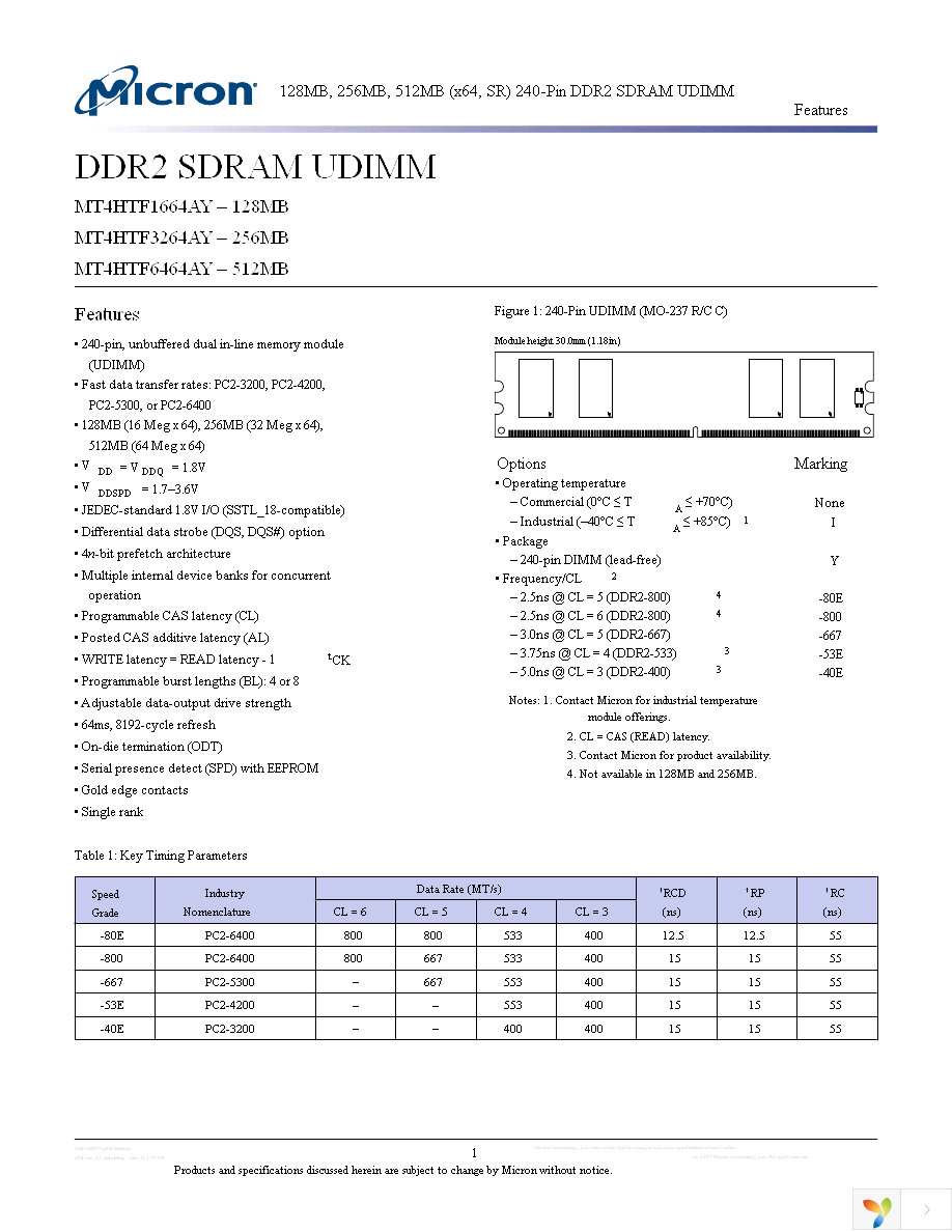 MT4HTF1664AY-667B1 Page 1