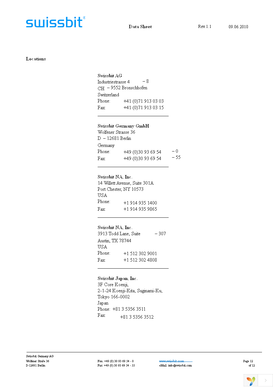 SDN03264C1CE1HY-60WR Page 12