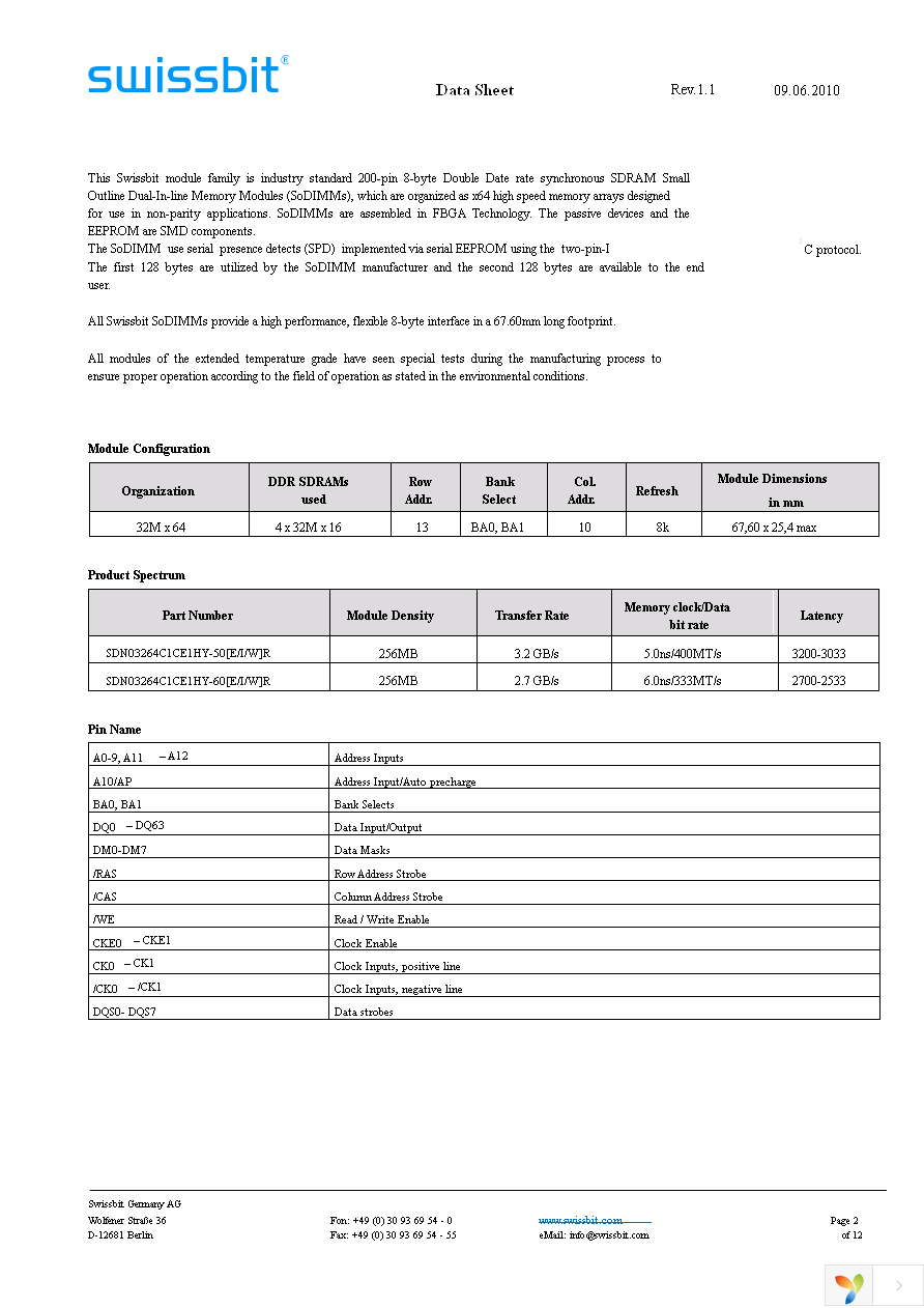 SDN03264C1CE1HY-60WR Page 2