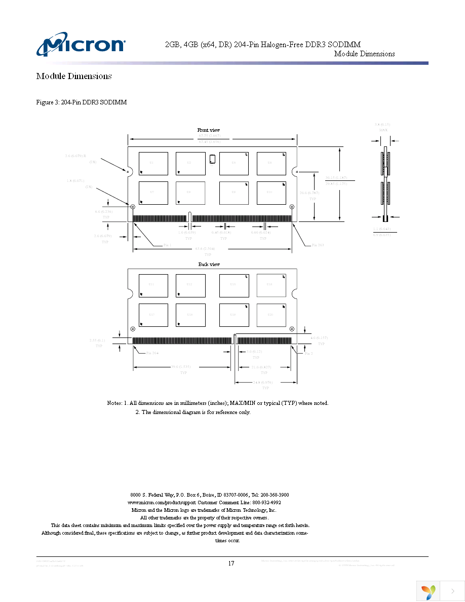 MT16JSF51264HZ-1G1D1 Page 17