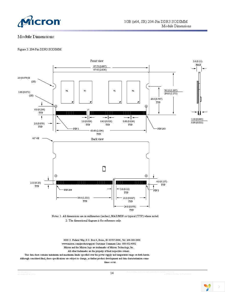 MT4JSF12864HZ-1G1D1 Page 14