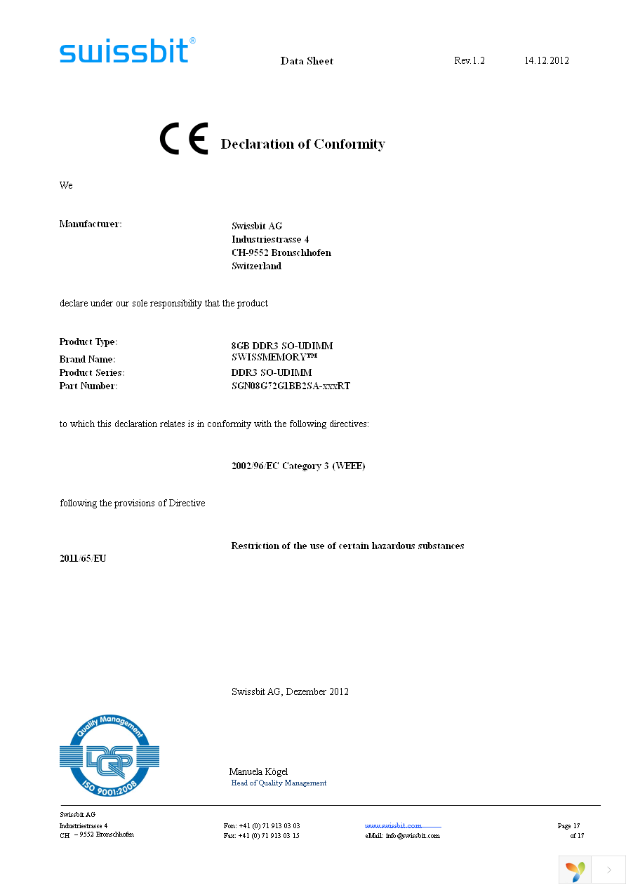 SGN08G72G1BB2SA-DCRT Page 17