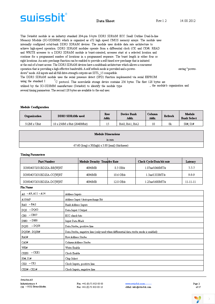 SGN04G72G1BD2SA-CCWRT Page 2