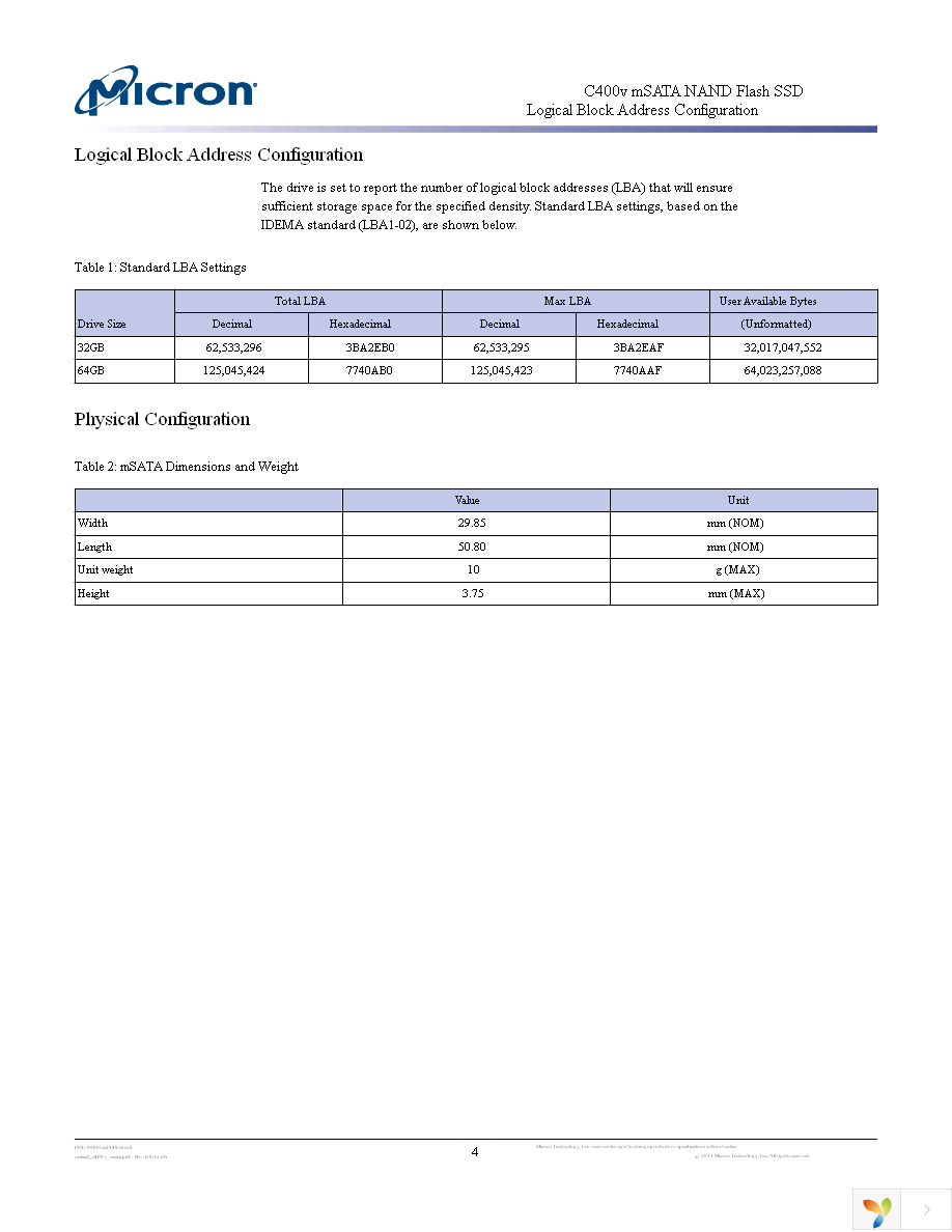 MTFDDAT032MAM-1J1 Page 4